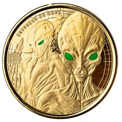 2023 Scottsdale Mint Ghana Alien Invasion Is Here 1 Troy Ounce 9999 Fine Gold Proof Color Coin 04