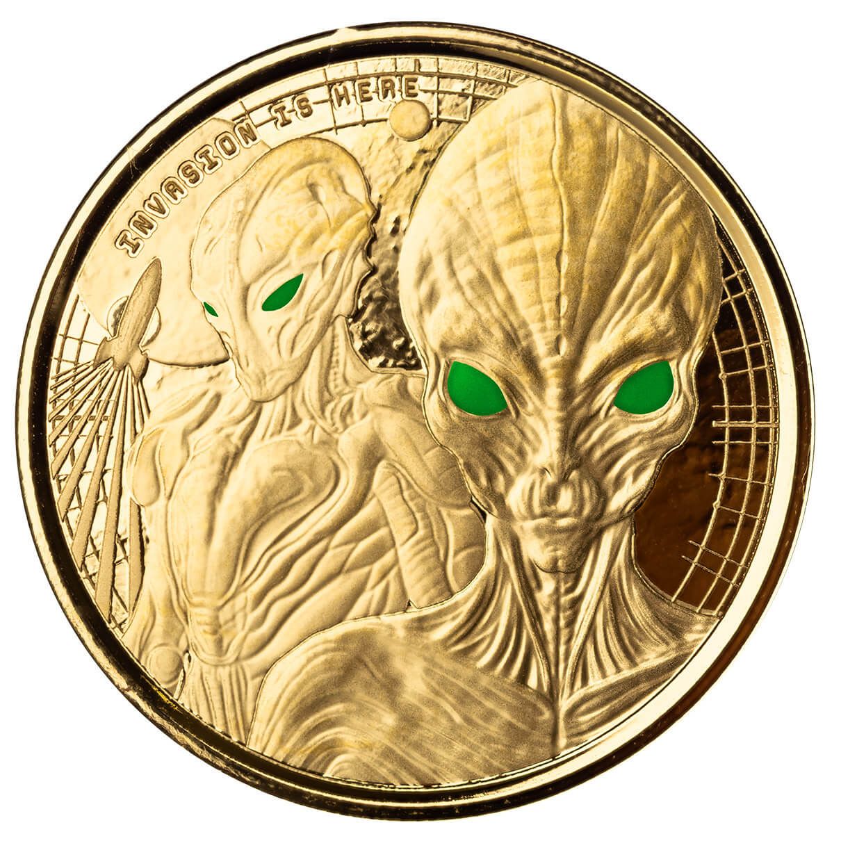 2023 Ghana Alien Invasion 1 oz Gold Color Coin
