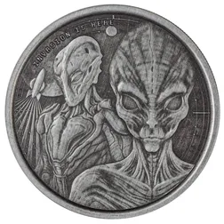 2023 Scottsdale Mint Ghana Alien Invasion Is Here One Troy Ounce 999 Fine Silver Antique Coin 04