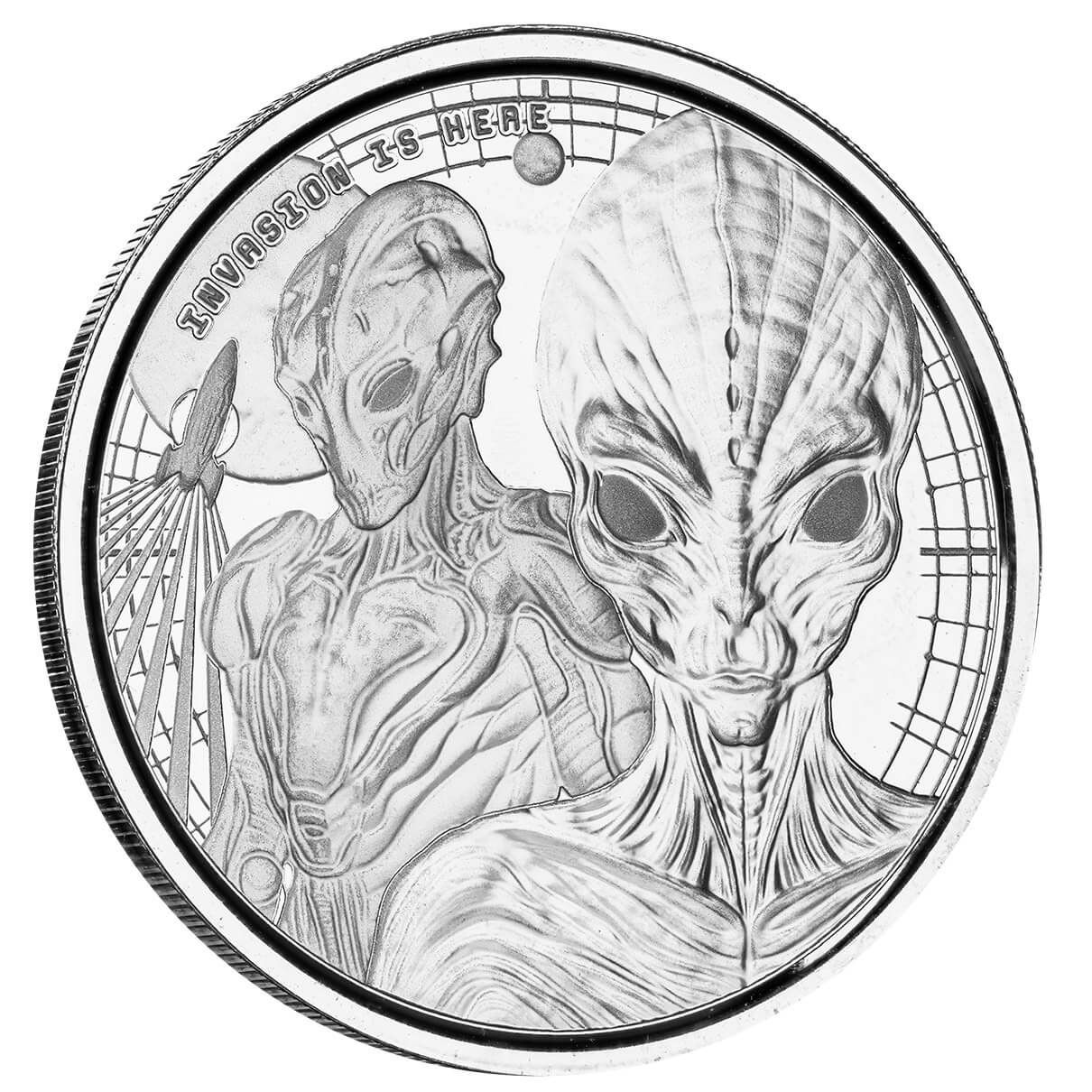 2023 Ghana Alien Invasion 1 oz Silver Coin Proof Like