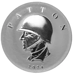 2024 Scottsdale Mint Liberia Commander Series George Patton 5 Troy Ounce 9999 Fine Silver Proof Like Coin 10