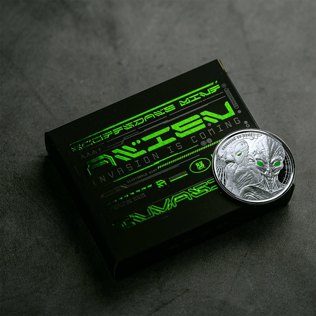 2023 Ghana Alien Invasion 1 oz Silver Coin Color Proof Alpha