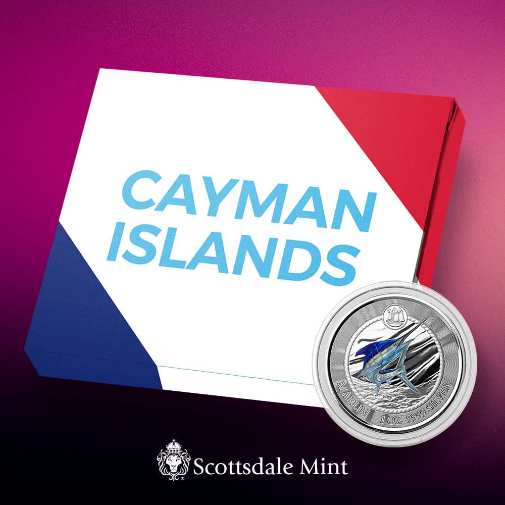 Shop the 2023 Cayman Islands Marlin 1 oz Silver Color Proof Coin