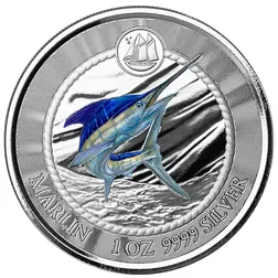 2023 Scottsdale Mint Cayman Islands Blue Marlin One Troy Ounce 9999 Fine Silver Color Proof Coin 04