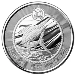 2023 Scottsdale Mint Cayman Islands Blue Marlin One Troy Ounce 9999 Fine Silver Proof Like Coin 05
