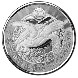 2023 Scottsdale Mint Cayman Islands Loggerhead Turtle One Troy Ounce 9999 Fine Silver Proof Like Coin 03