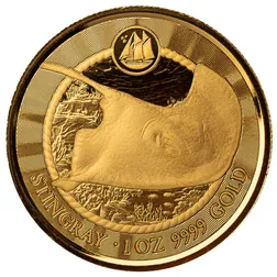 2023 Scottsdale Mint Cayman Islands Stingray One Troy Ounce 9999 Fine Gold Coin 03