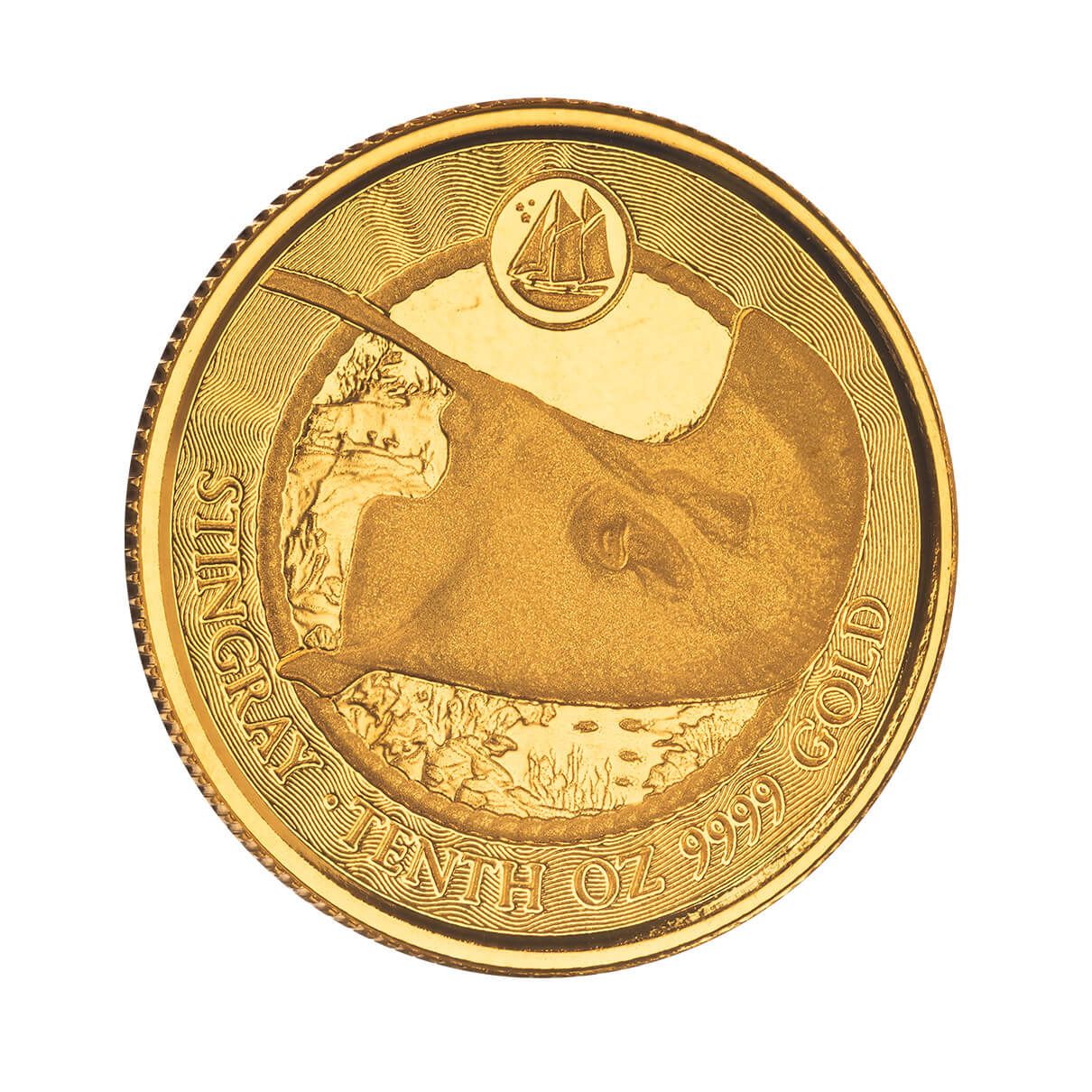 Shop the 2023 Cayman Islands Stingray 1/10 oz Gold Proof Like Coin