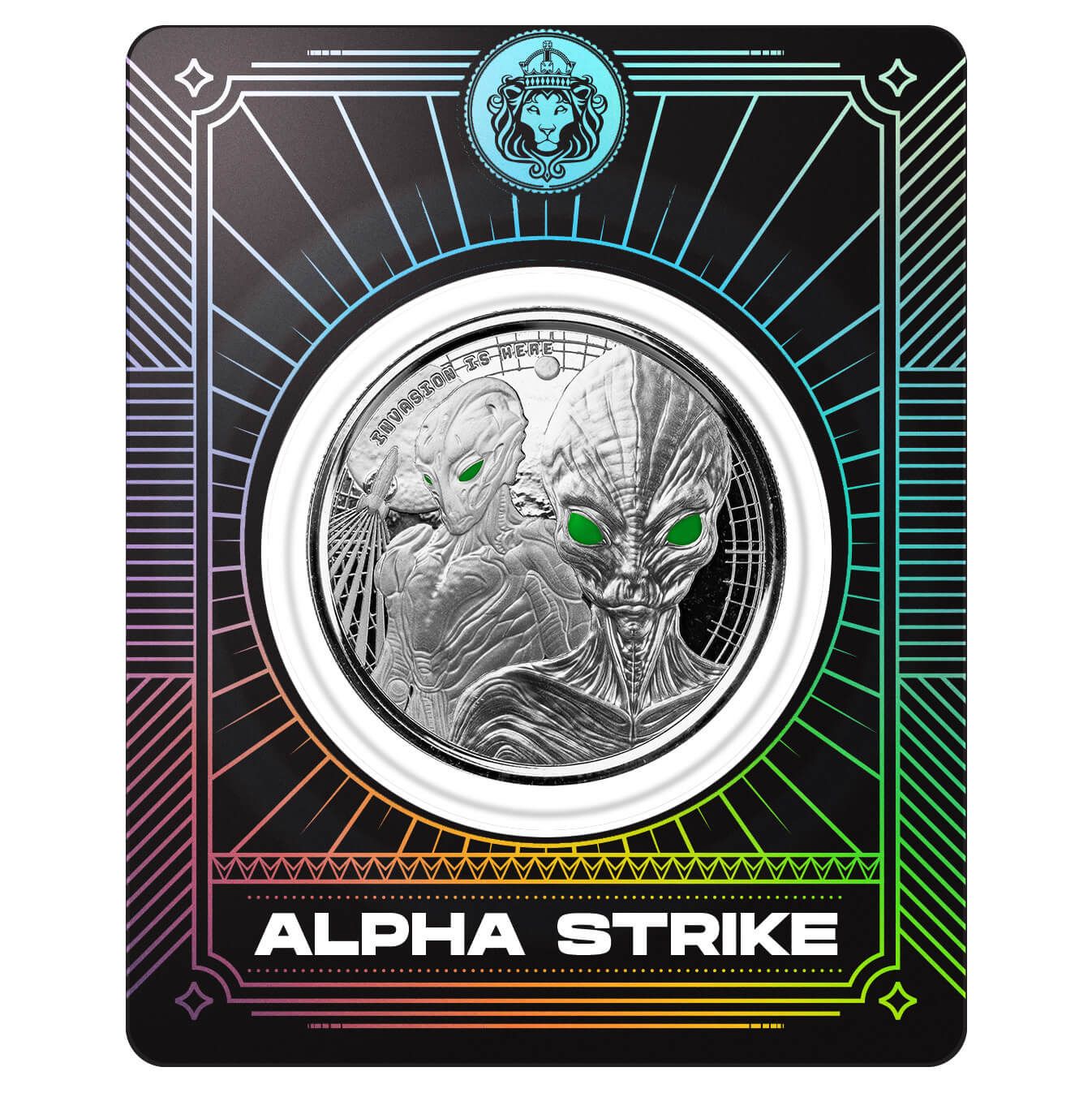 2023 Ghana Alien Invasion 1 oz Silver Color Coin Alpha Strike