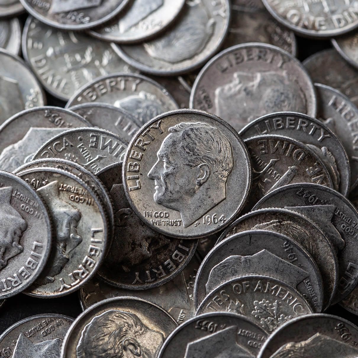 Random Year 90% Silver Roosevelt Dimes - Circulated | Scottsdale Mint