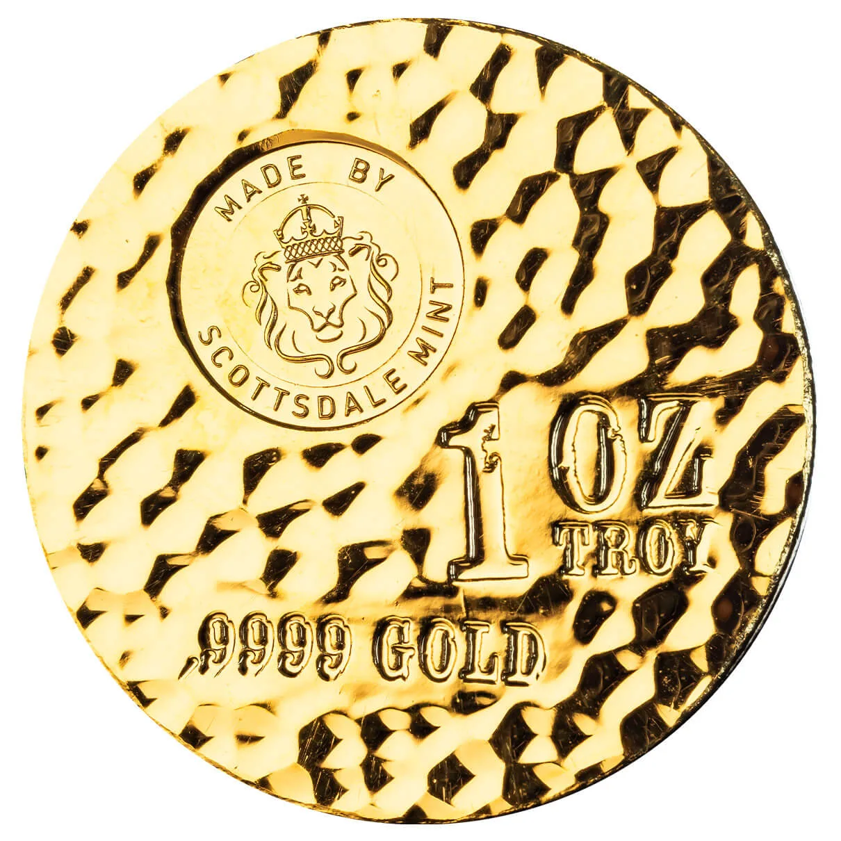 Tombstone Hammered | 1 oz Gold Round