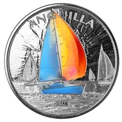 2023 Ec8 Anguilla Regatta 1 Troy Ounce 999 Fine Silver Color Proof Coin 08