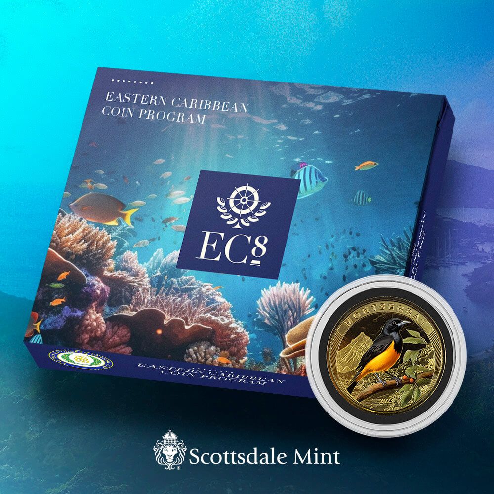 2023 EC8 Montserrat Oriole 1 oz Gold Color Coin
