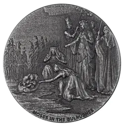2023 Scottsdale Mint Niue Biblical Series Moses In The Bulrushes 2 Troy Ounce 999 Fine Silver Antiqued Coin 04