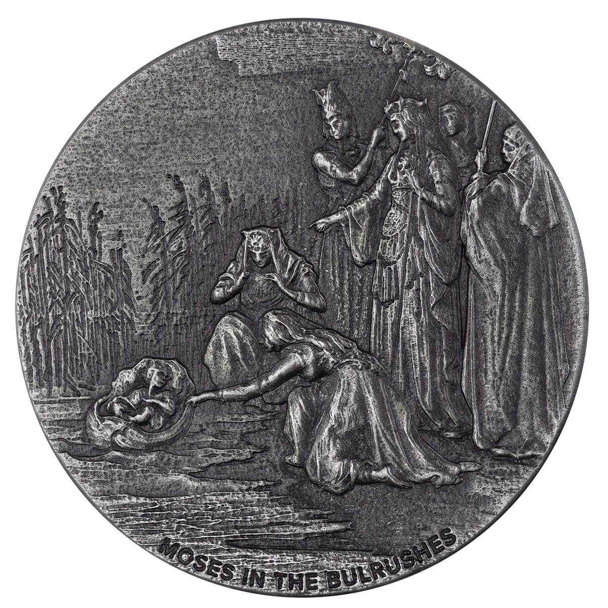 2023 Biblical Series | Moses in the Bulrushes 2 oz Silver Antique Coin