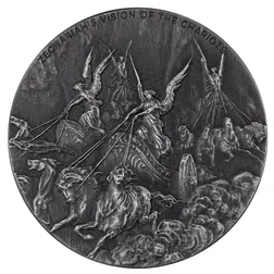 2023 Scottsdale Mint Niue Biblical Series Zechariahs Vision Of The Chariots 2 Troy Ounce 999 Fine Silver Antiqued Coin 04