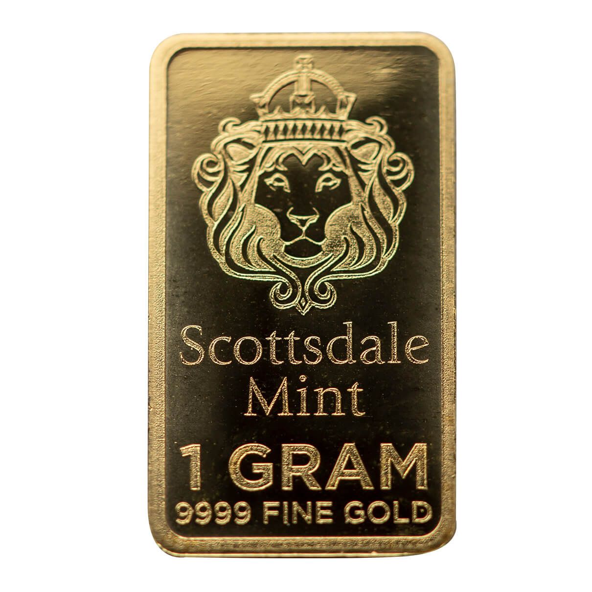 Scottsdale Prepper Gold 1 Gram Lion Gold Bar in Assay