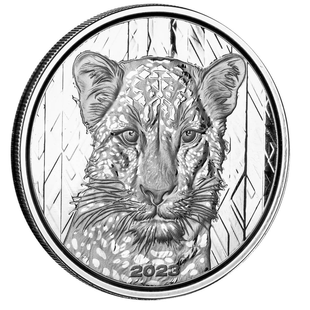 Somalia 2023 1-oz Silver African Wildlife Leopard Sh100 NGC