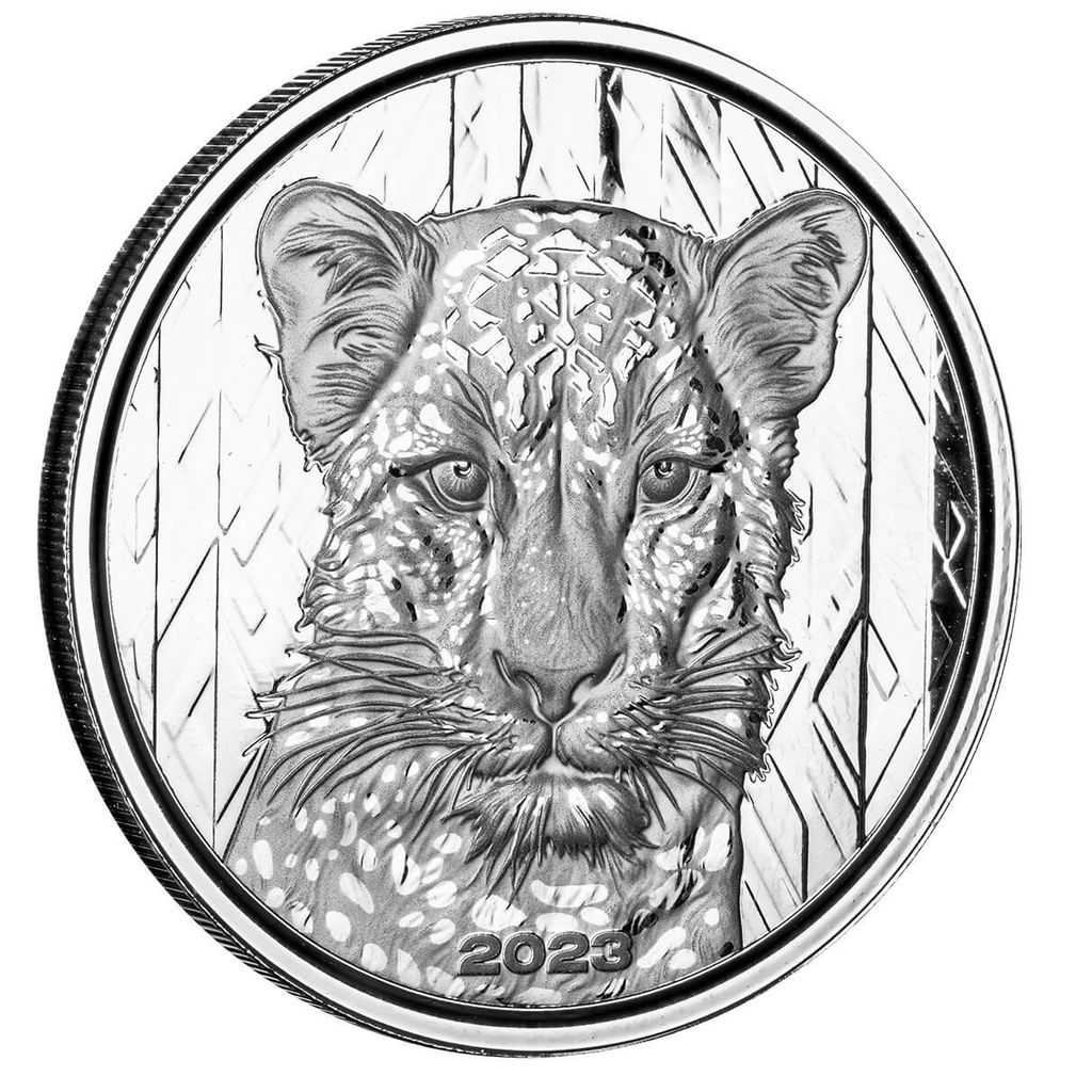 2023 Ghana African Leopard 1 oz Silver Proof Like Coin