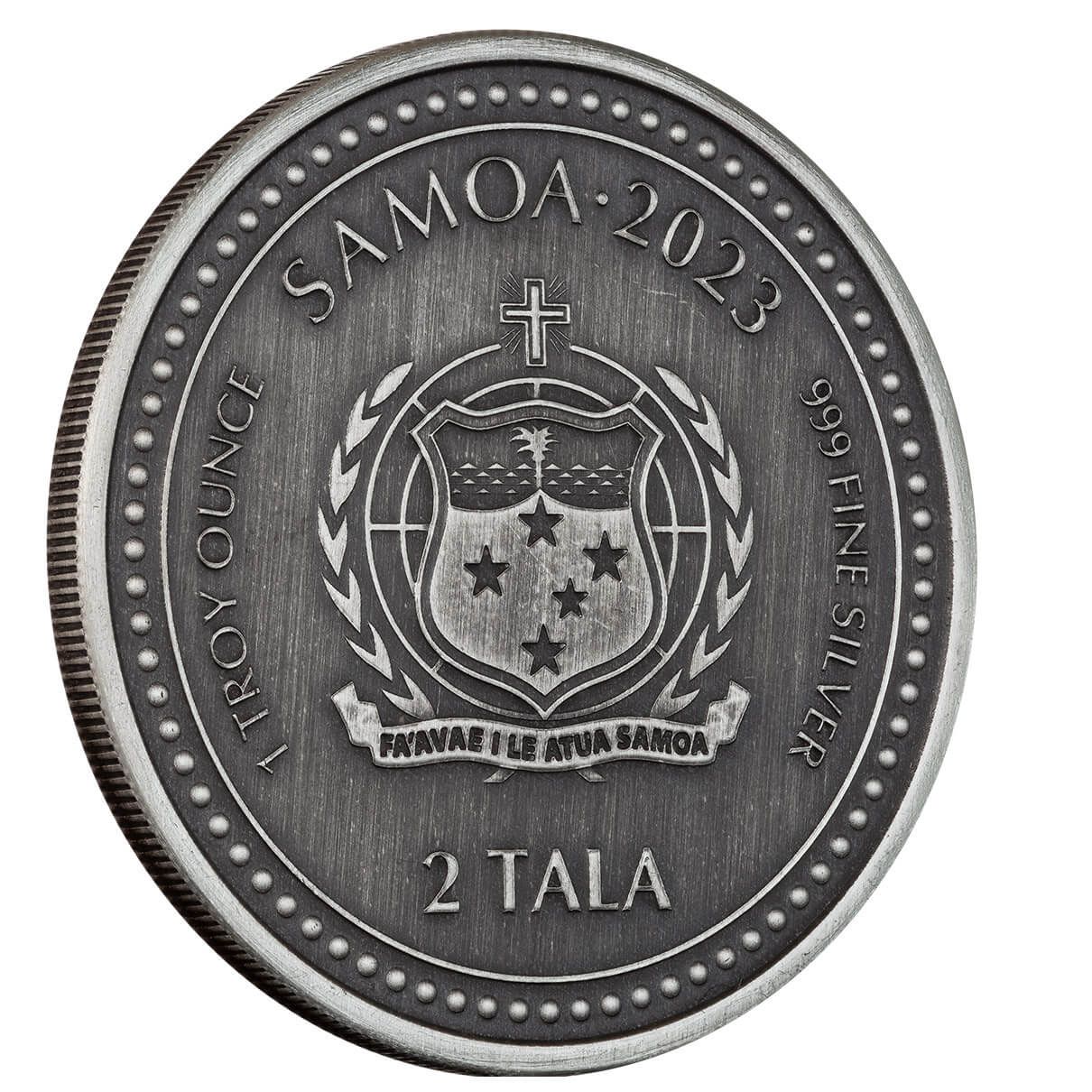 2023 Samoa Seahorse 1 oz Silver Antique Coin