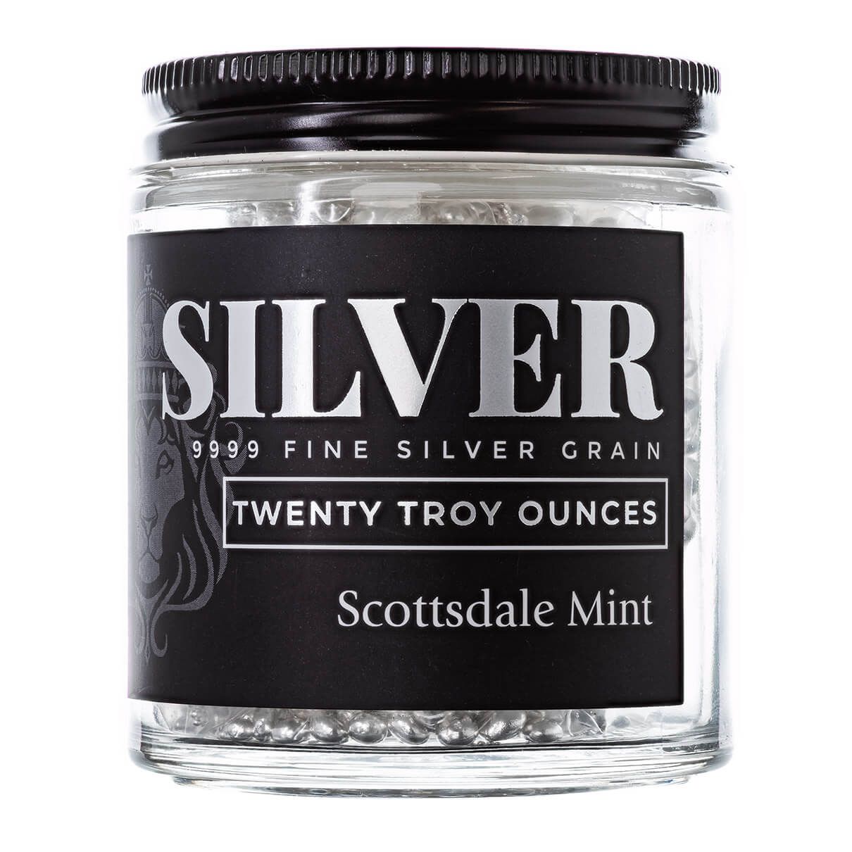 Silver Shot 20 Troy oz .9999 Fine Silver Casting Grain Jar