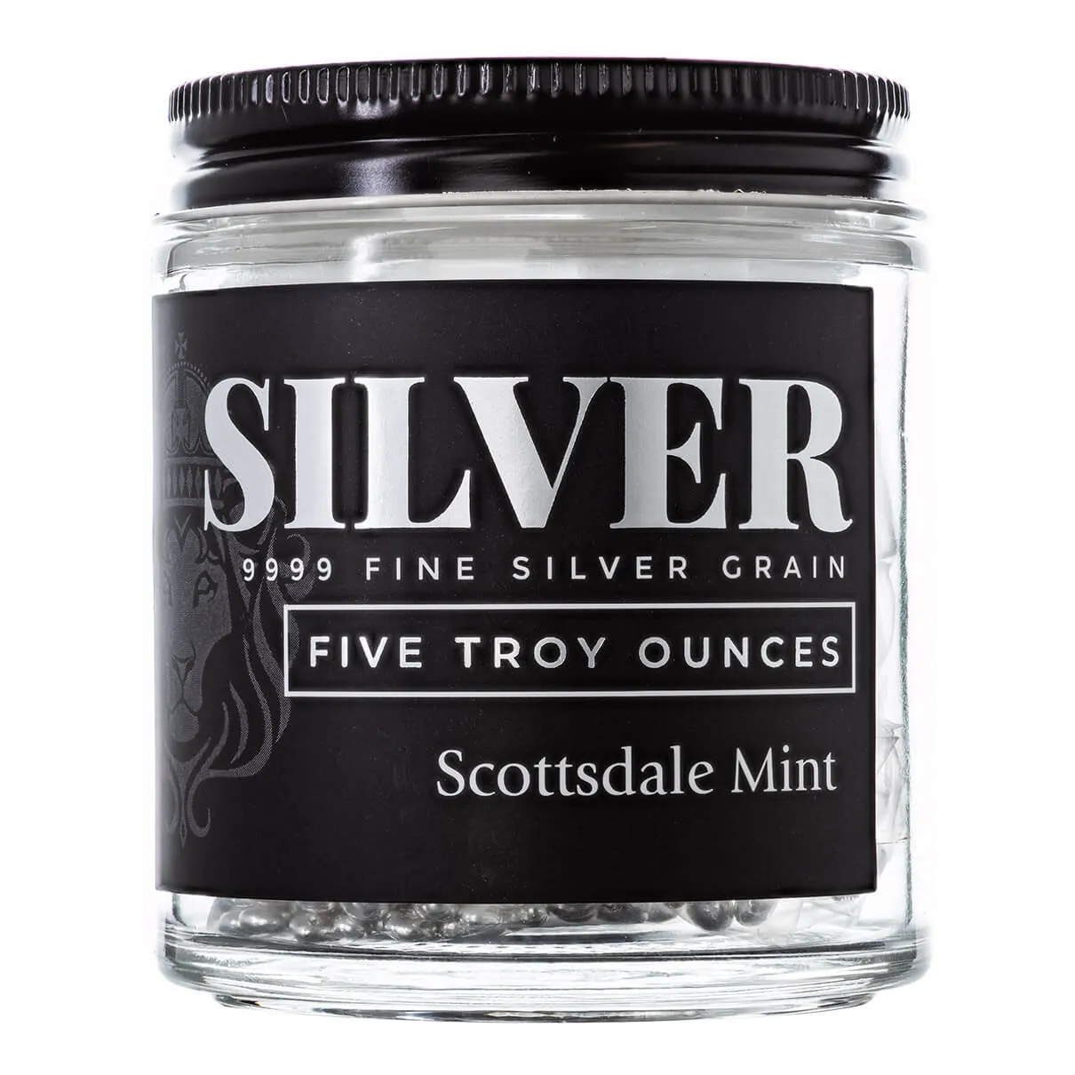 Silver Shot 5 Troy oz .9999 Fine Silver Casting Grain Jar