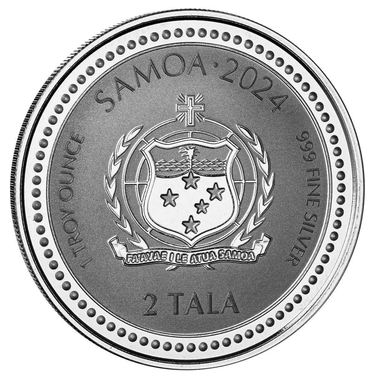 2024 Samoa Saint George And The Dragon 1 oz Silver Proof
