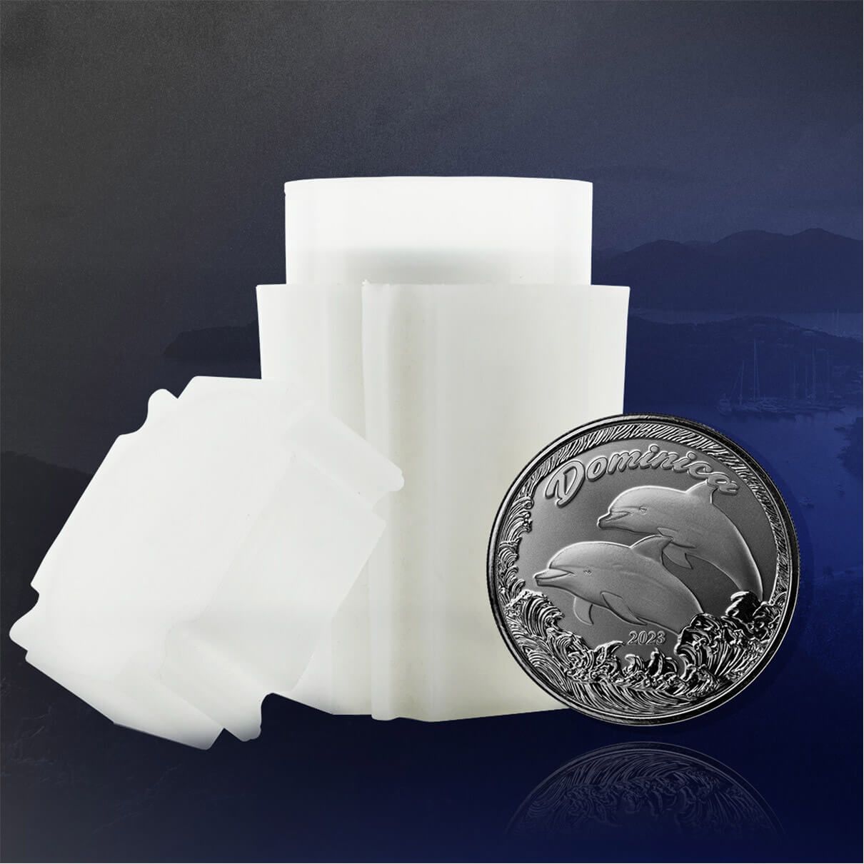 2023 EC8 Dominica Dolphin 1 oz Silver Coin Tubes