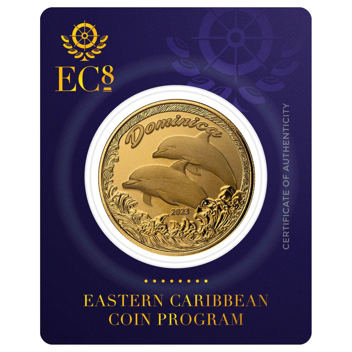 2023 EC8 Dominica Dolphin 1 oz Gold Coin