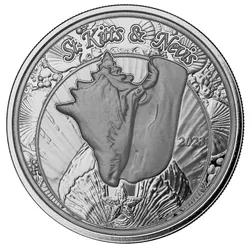 2023 Ec8 Scottsdale Mint St Kitts And Nevis Conch Shell 1 Troy Ounce 999 Fine Silver Proof Like Coin 02