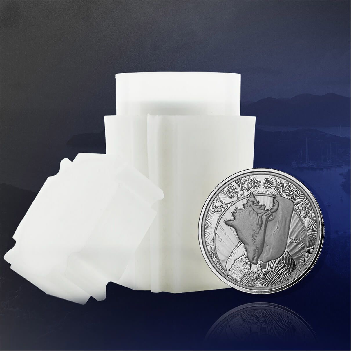 2023 EC8 St Kitts And Nevis Conch Shell 1 oz Silver Coin Tubes