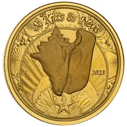 2023 Ec8 Scottsdale Mint St Kitts And Nevis Conch Shell 1 Troy Ounce 9999 Fine Gold Proof Like Coin 02