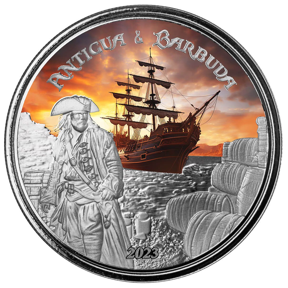 2023 EC8 Antigua & Barbuda “Rum Runner” 1 oz Silver Color Coin