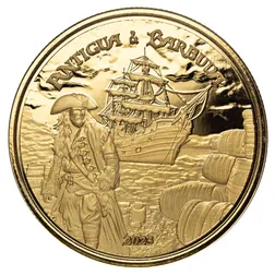 2023 Scottsdale Mint Ec8 Antigua & Barbuda Rumrunner Pirate 1 Troy Ounce 9999 Fine Gold Proof Like Coin 07