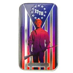 2024 Scottsdale Mint 1776 Minutemen Lexington Concord 1 Troy Ounce 999 Fine Silver Color Bar 02