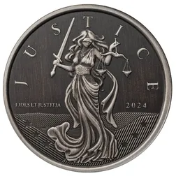 2024 Scottsdale Mint Gibraltar Lady Justice 1 Troy Ounce 999 Fine Silver Antique Coin 04