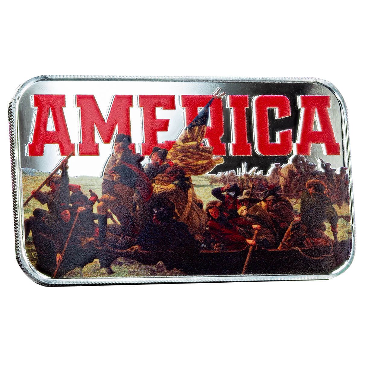 「デラウェア川を渡るワシントン」純銀1オンスバー Scottsdale America Crossing the Delaware 1 Troy oz .999