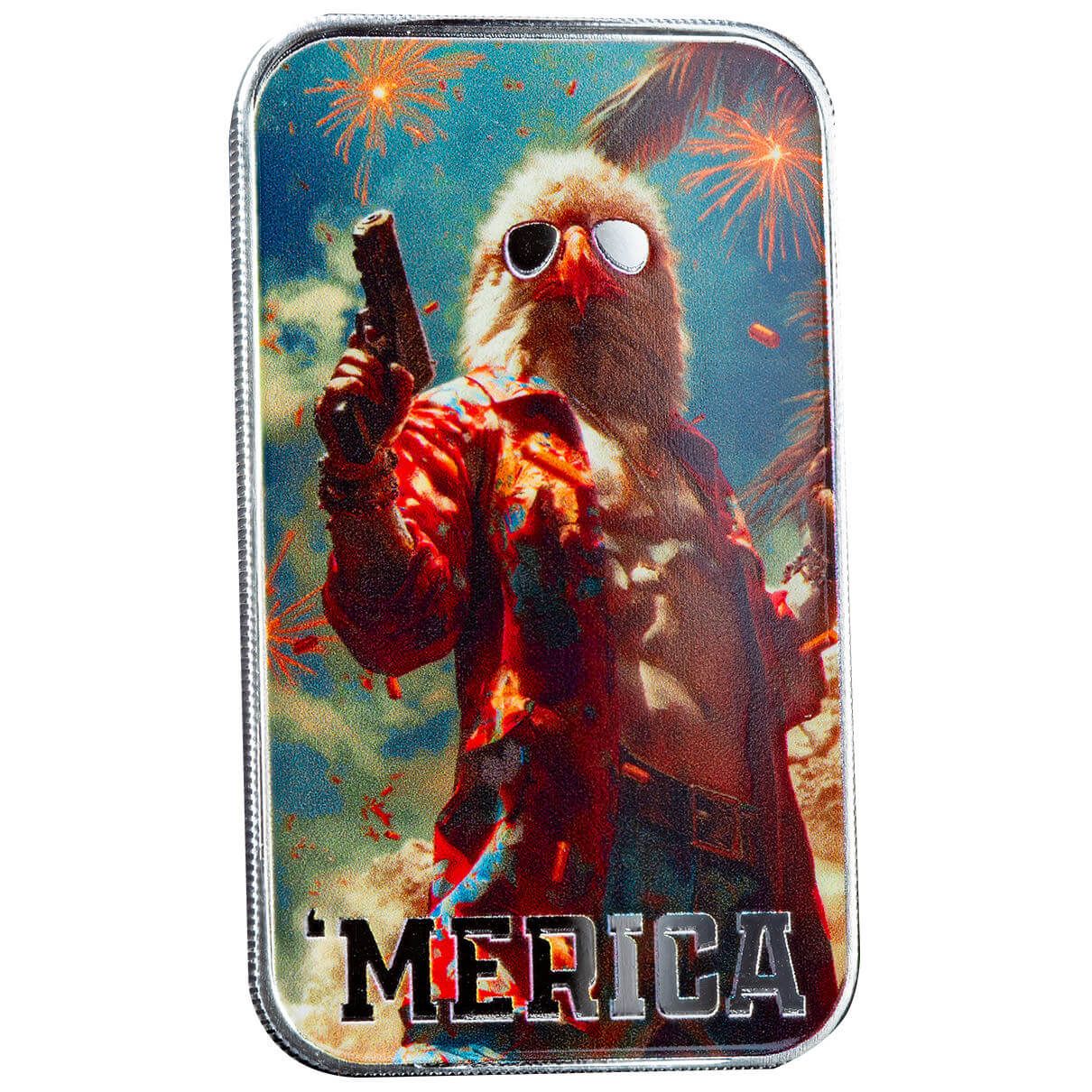 Scottsdale 'Merica Eagle 1 Troy oz .999 Silver Color Bar %