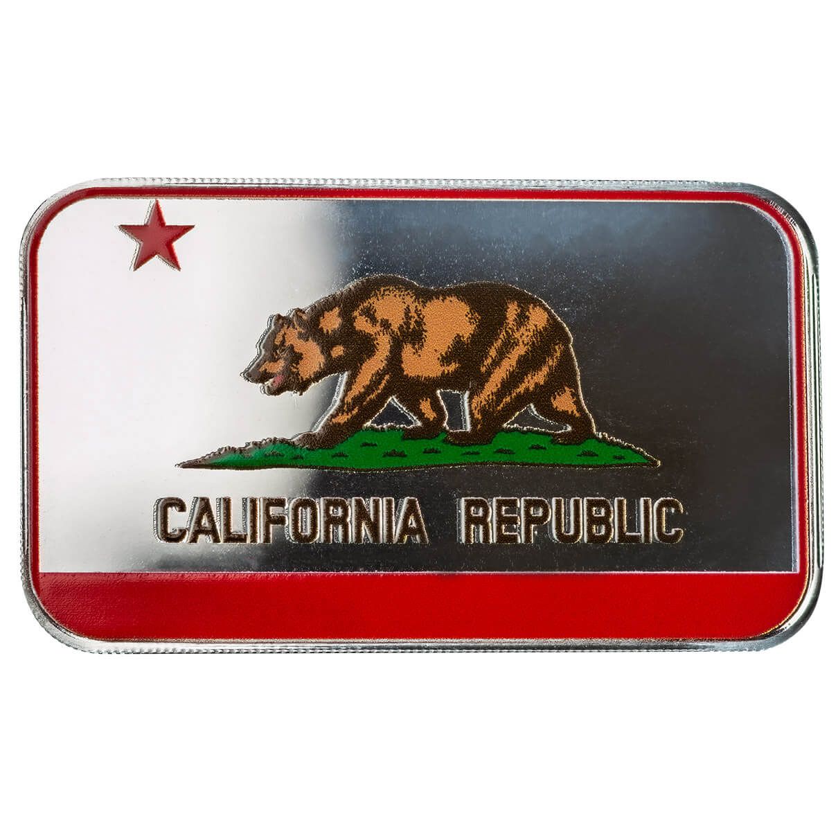 California State Flag 1 oz Silver Color Bar