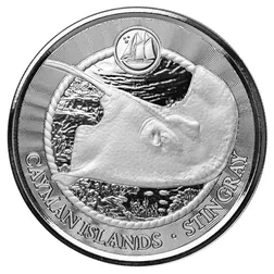 2024 Scottsdale Mint Cayman Islands Monetary Authority Stingray 1 Troy Ounce 9999 Fine Silver Proof Like Legal Tender Coin 02