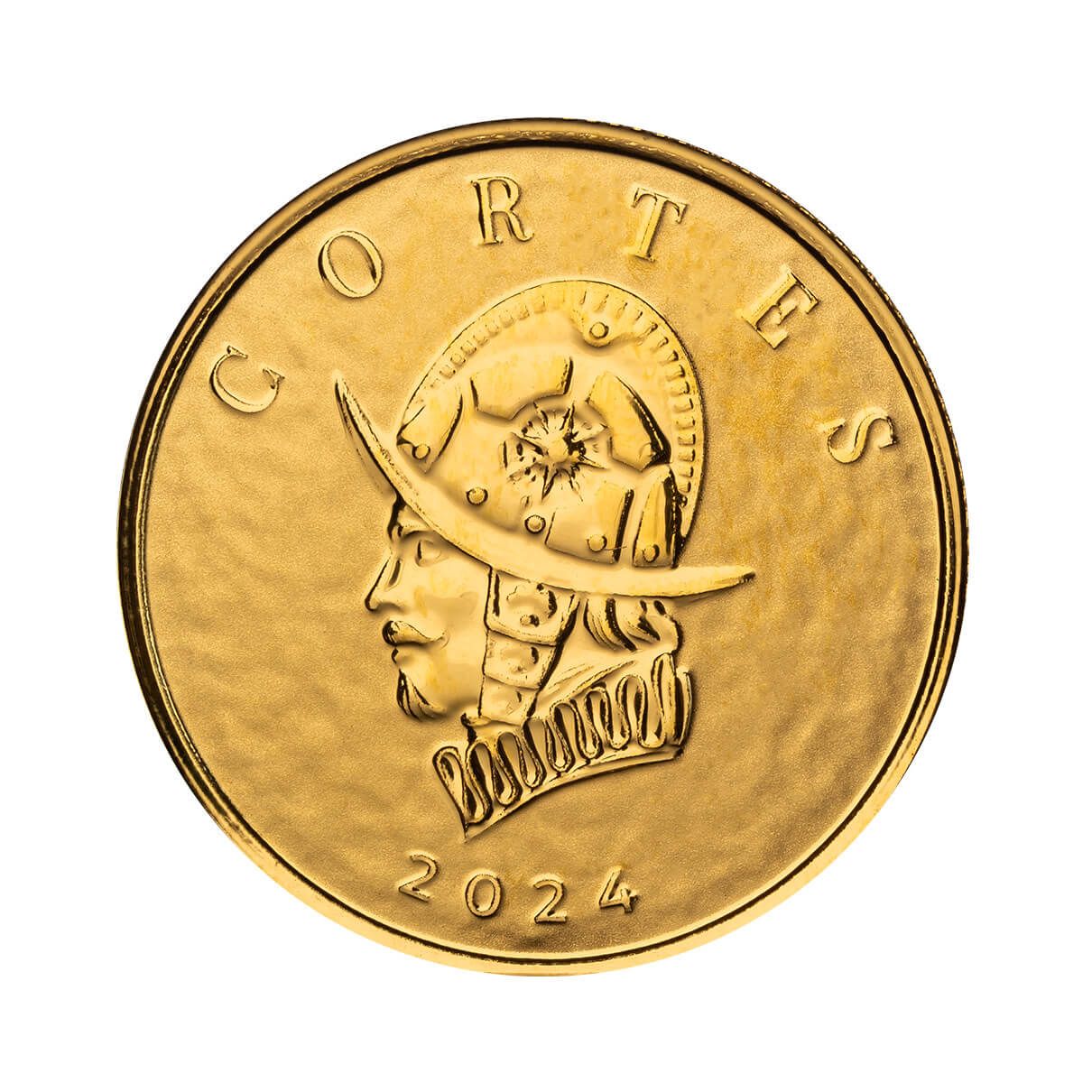 2024 Liberia Commander Series Hernan Cortes Bust One Tenth oz Gold 