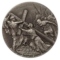 2024 Biblical Series | Christ Fainting 2 Oz Silver Antique Coin