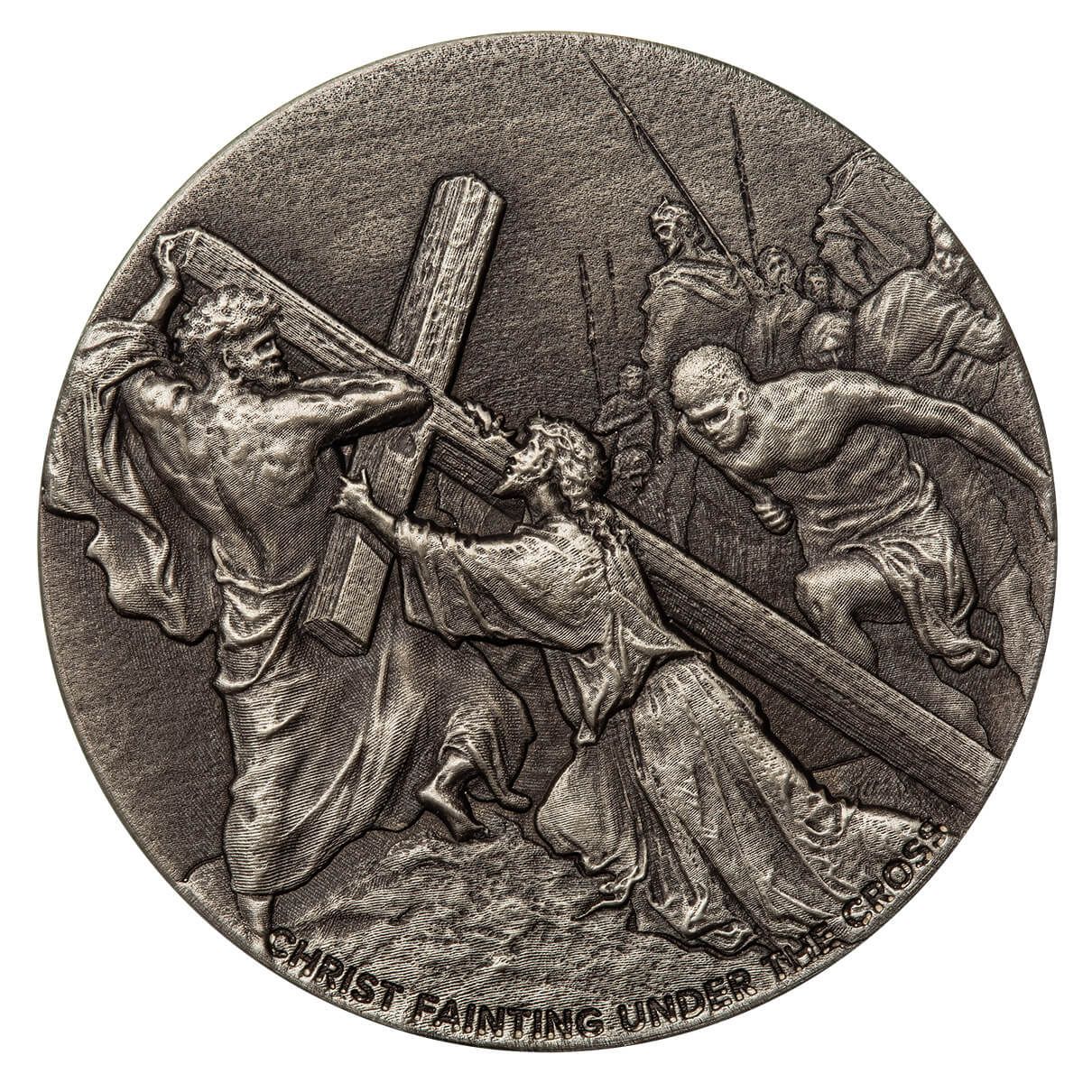 2024 Biblical Series | Christ Fainting Under the Cross 2 oz Silver Antique Coin