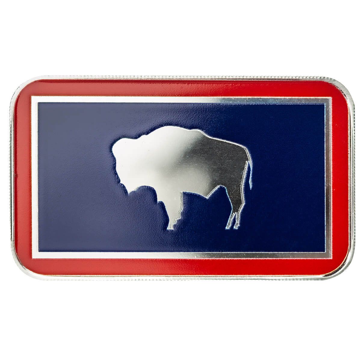 Shop Wyoming State Flag 1 Troy Ounce 999 Fine Silver Color Bar %