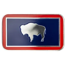 2024 Scottsdale Mint Wyoming State Usa Flag 1 Troy Ounce 999 Fine Silver Color Bar 02