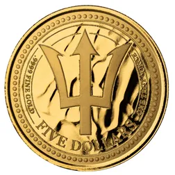2024 Scottsdale Mint Barbados Trident 1 Troy Ounce 9999 Fine Gold Proof Like Coin 04