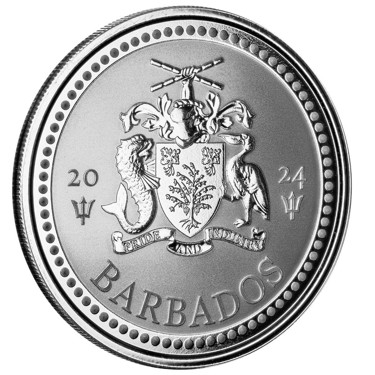 バルバドス ハーフドル 2024年1オンス 2024-Scottsdale-Mint-Barbados-