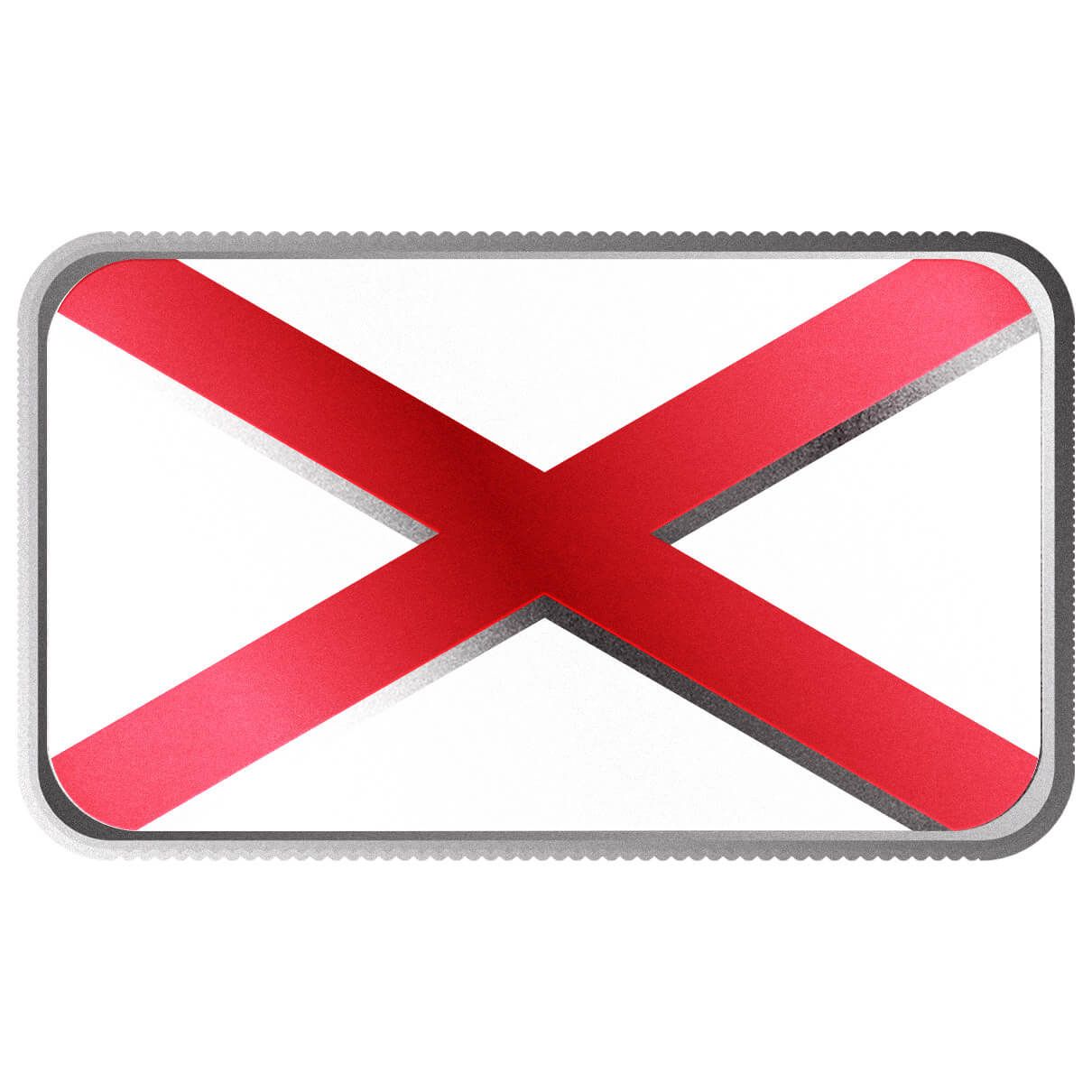 Alabama State Flag 1 oz Silver Color Bar