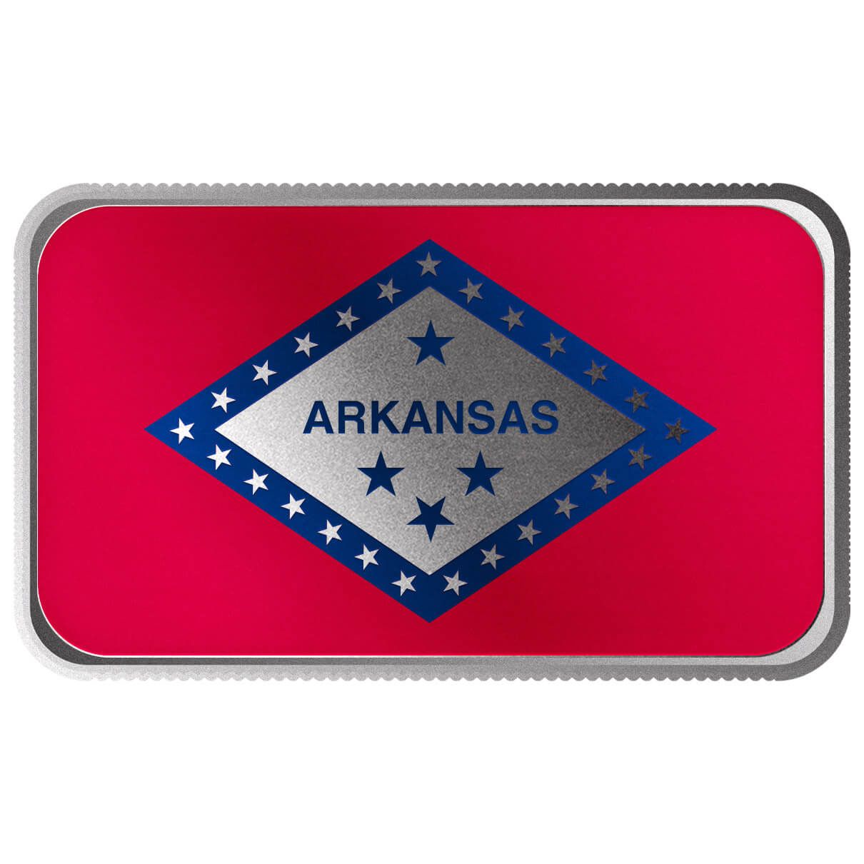 Shop Arkansas State Flag 1 Troy Ounce 999 Fine Silver Color Bar.