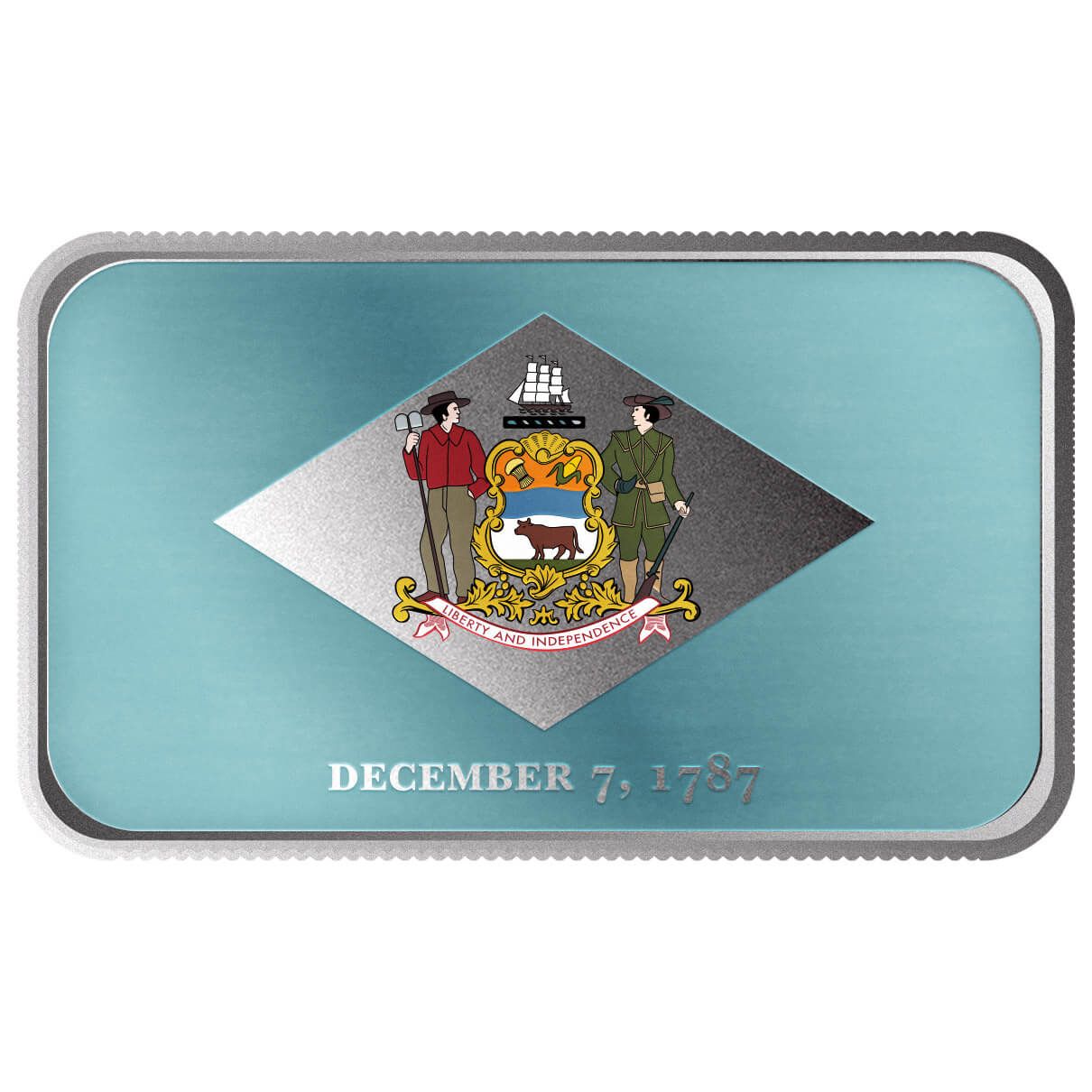 Delaware State Flag 1 oz Silver Color Bar